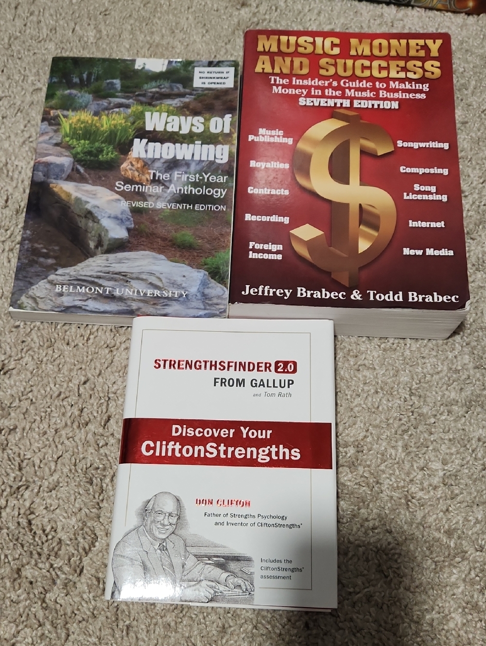Ways Of Knowing, Music Money And Success, And Strengthsfinderacademuc Books